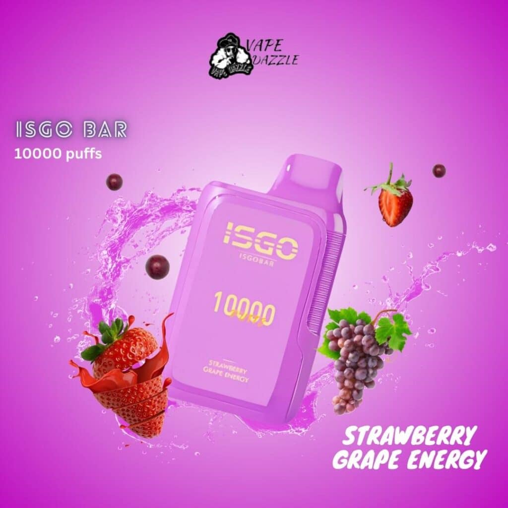 Isgo Bar Strawberry Grape Energy flavor 10000 puffs