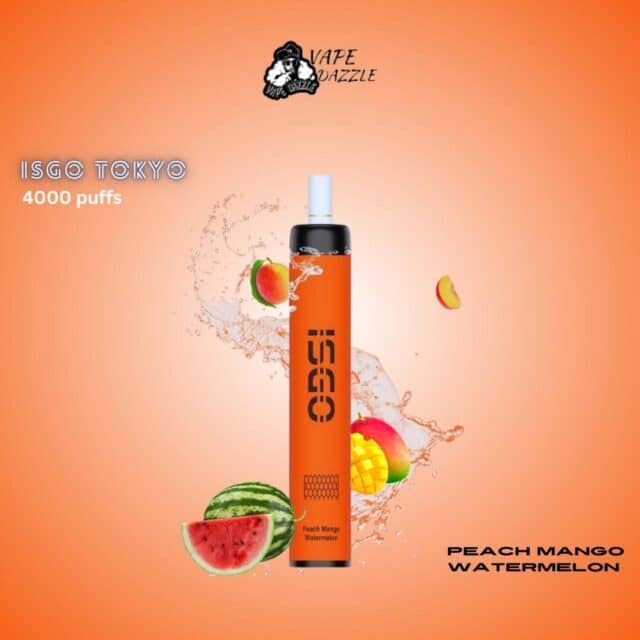 Isgo Tokyo peach mango Watermelon flavor 4000 puffs