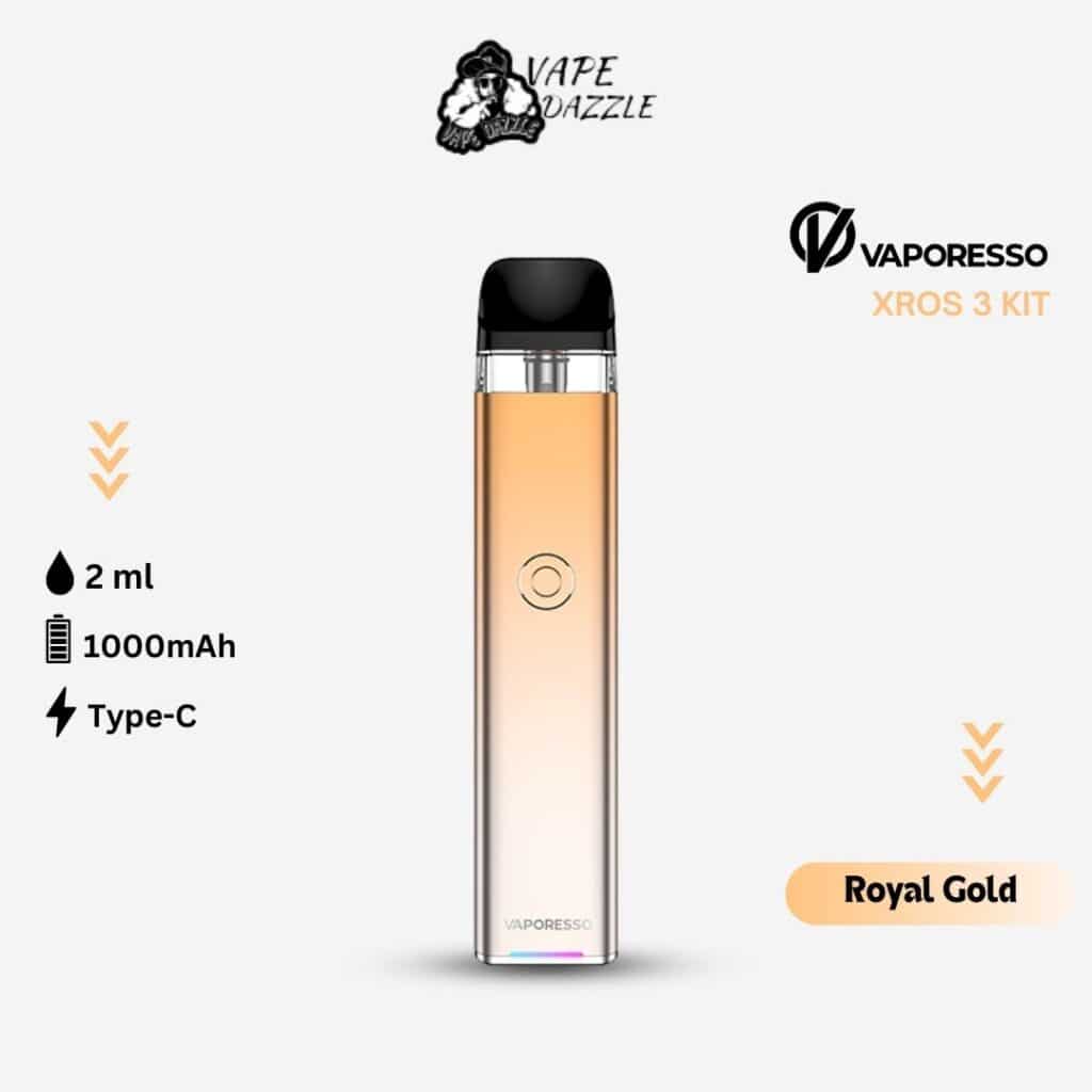 Vaporesso Xros 3 Kit Royal Gold colro pods