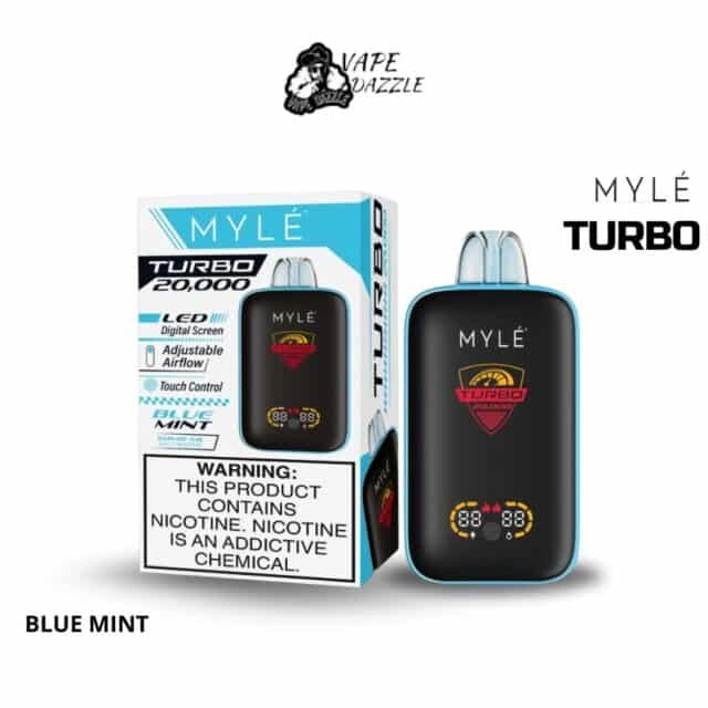 myle turbo blue mint flavour 20000 puffs