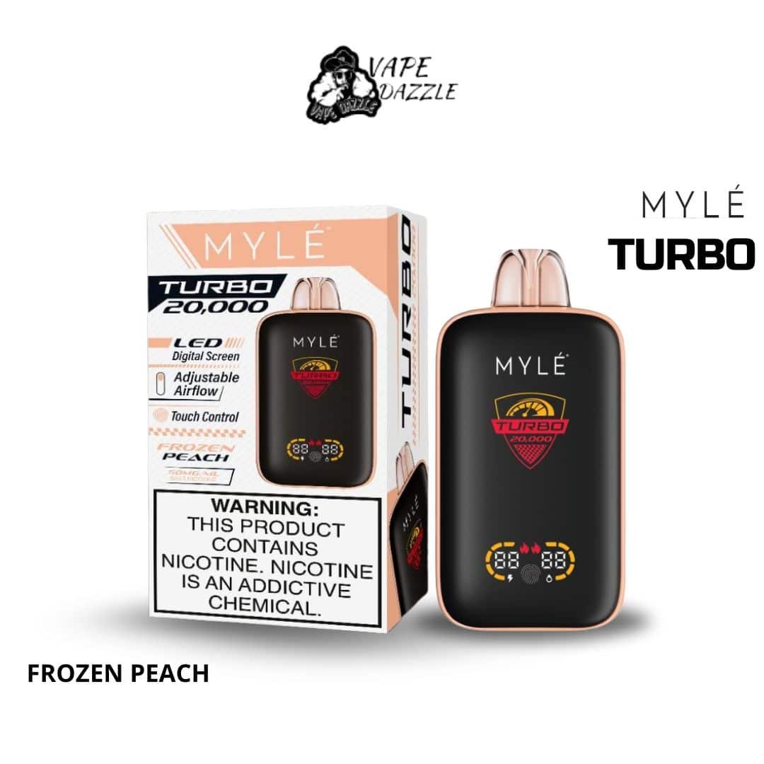 myle turbo frozen peach flavour 20000 puffs