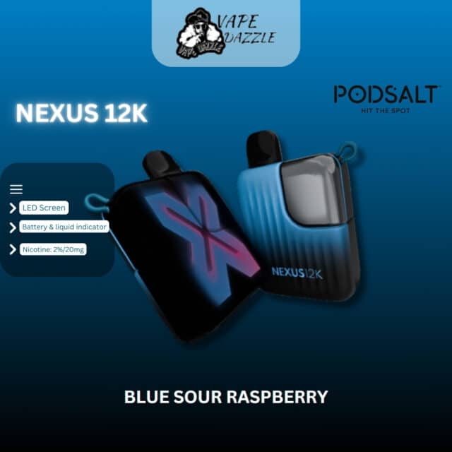 podsalt nexus aqua mint blue sour raspberry 12000 puffs