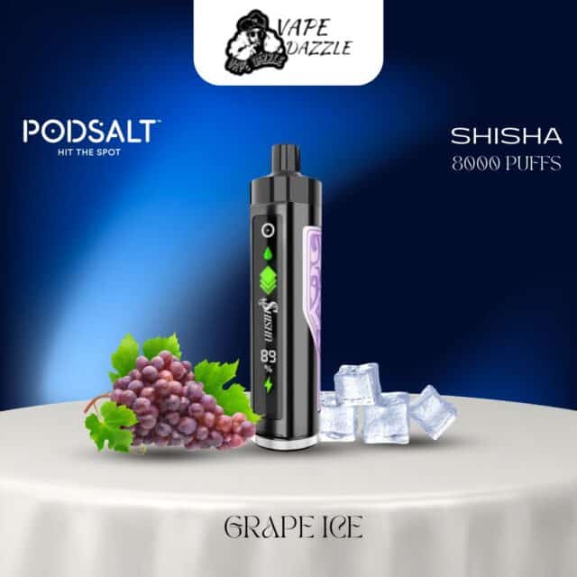 Podsalt shisha Grape Ice flavor 8000 puffs