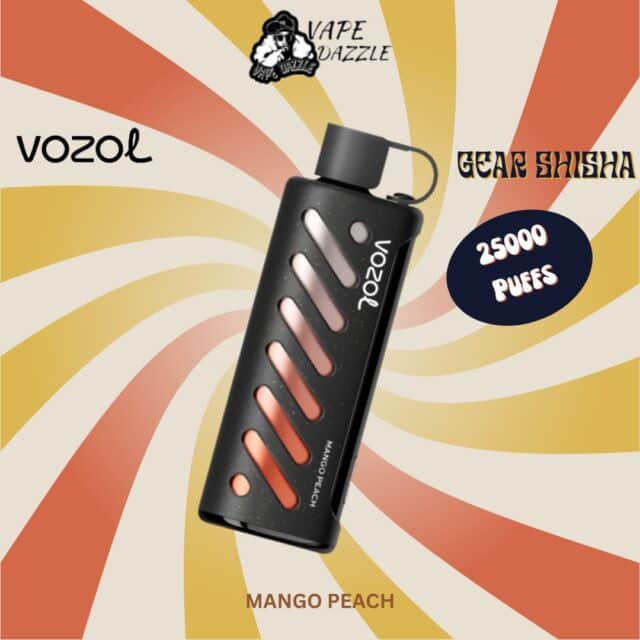 vozol gear shisha Mango Peach flavor with 25000 puffs