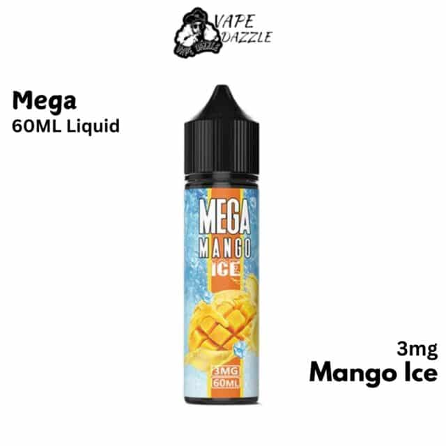 MEGA 3MG 60ML Bottle Liquid Freebase Mango Ice