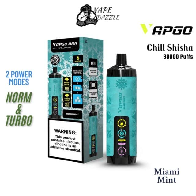 Vapgo Bar Chill Shisha Miami Mint 30000 Puffs
