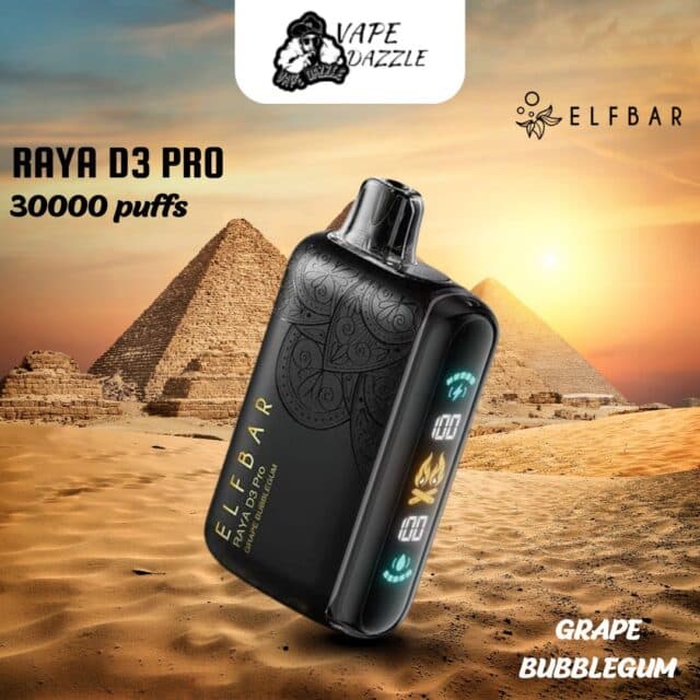 ELFBAR RAYA D3 PRO GRAPE BUBBLEGUM 30000 Puffs