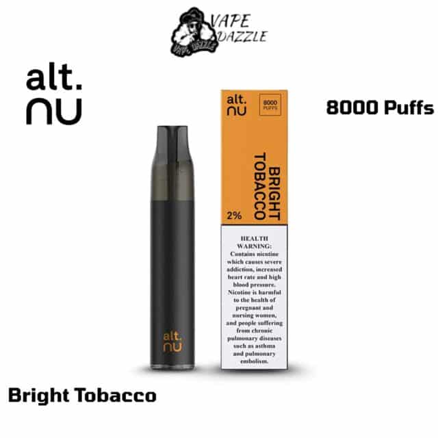 Alt nu Bright Tobacco 8000 Puffs Disposable Vape