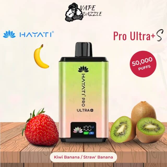 Hayati Pro Ultra+ S Kiwi Banana-Straw' Banana 50000 Puffs
