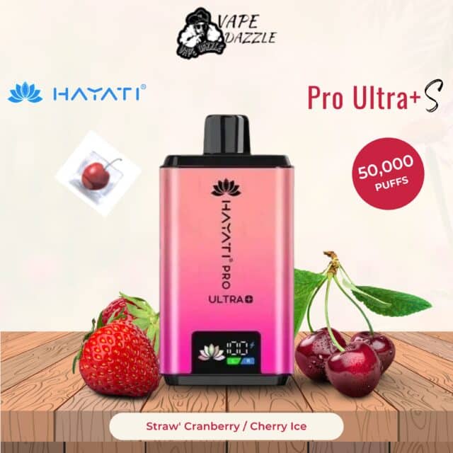Hayati Pro Ultra+ S Straw' Cranberry-Cherry Ice 50000 Puffs